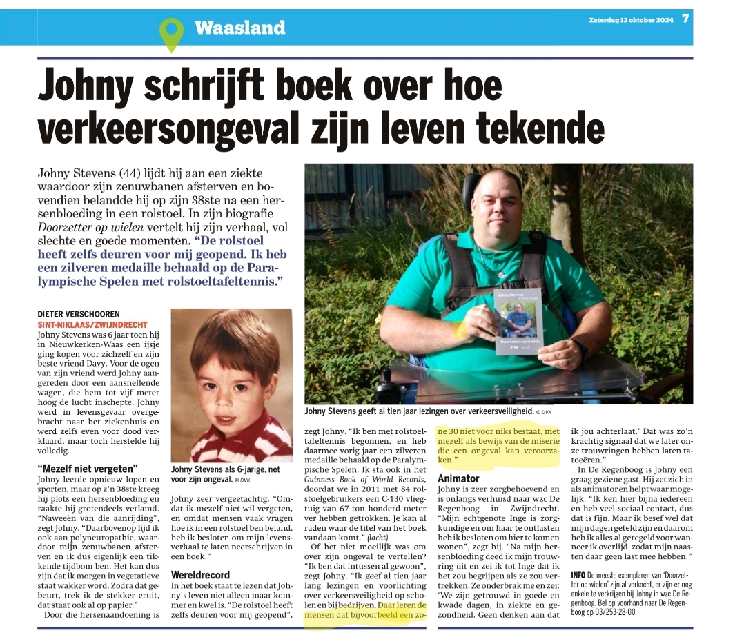 Persartikel Het Nieuwsblad van 12 oktober 2024